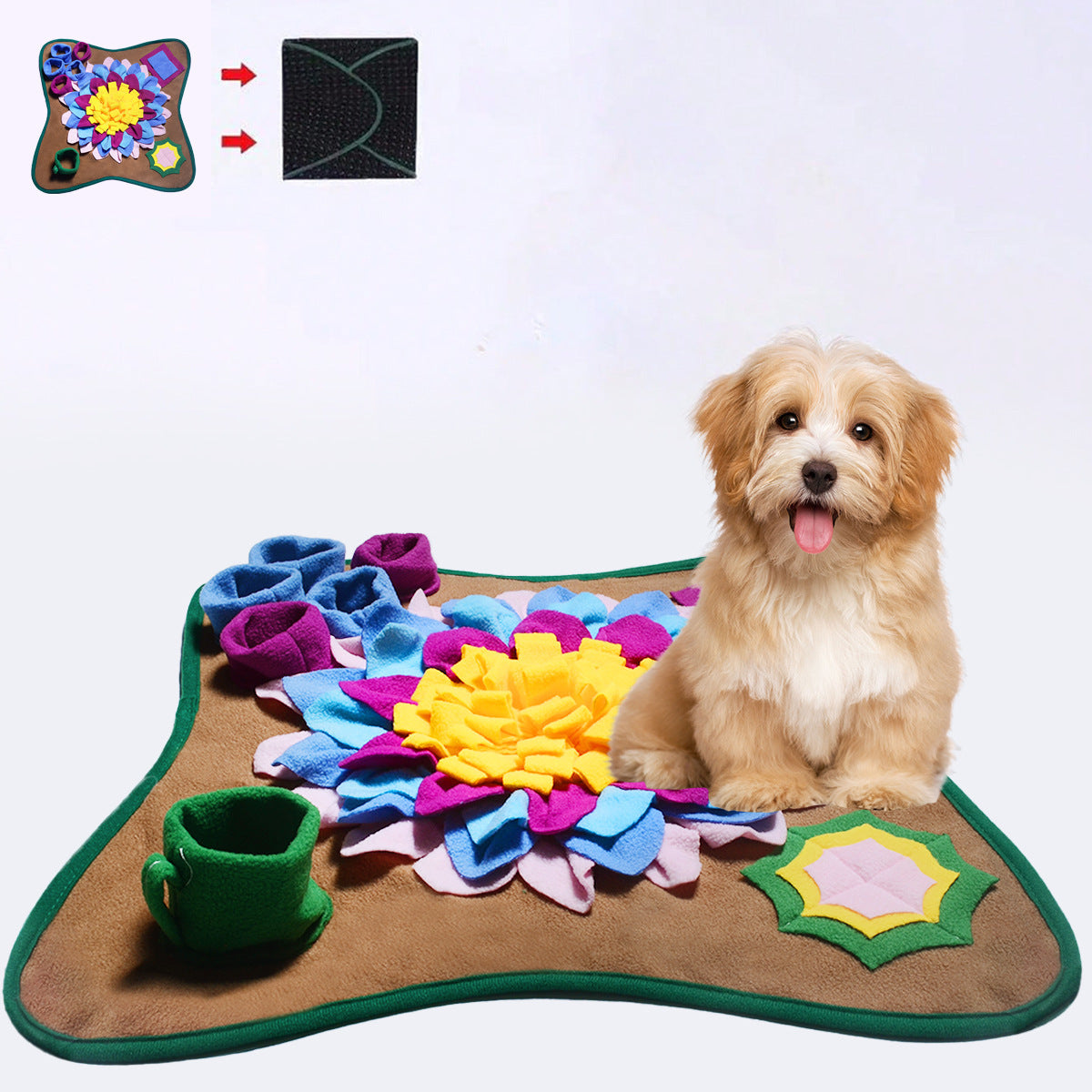 Pet Smell Mat Dog Puzzle Training Food Hiding Blanket